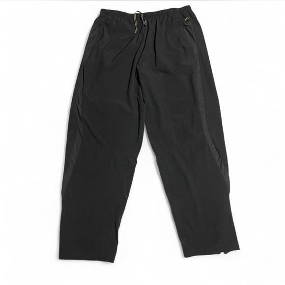 Nike Y2K Black Windbreaker Track Pants with Elastic Waistband Size 2XL - Picture 1 of 12